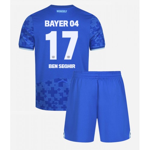 Stroje piłkarskie Bayer Leverkusen Eliesse Ben Seghir #17 Koszulka Trzeciej dla dzieci 2025-26 Krótki Rękaw (+ szorty)